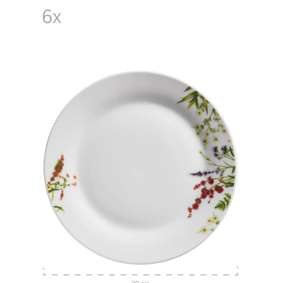 Geschirrsets|Die moderne Hausfrau Tellerset, Porzellan Herbal Garden 6 x Speiseteller, 6 x Suppenteller, 6 x Dessertteller
