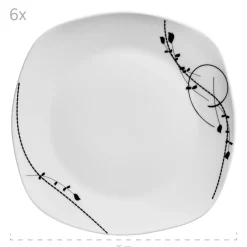 Geschirrsets|Die moderne Hausfrau Tellerset, Porzellan Londra 6 x Speiseteller, 6 x Suppenteller, 6 x Dessertteller