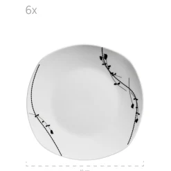 Geschirrsets|Die moderne Hausfrau Tellerset, Porzellan Londra 6 x Speiseteller, 6 x Suppenteller, 6 x Dessertteller