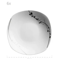 Geschirrsets|Die moderne Hausfrau Tellerset, Porzellan Londra 6 x Speiseteller, 6 x Suppenteller, 6 x Dessertteller