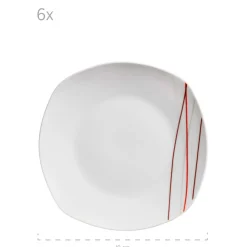 Geschirrsets|Die moderne Hausfrau Tellerset, Porzellan Sencilla 6 x Speiseteller, 6 x Suppenteller, 6 x Dessertteller