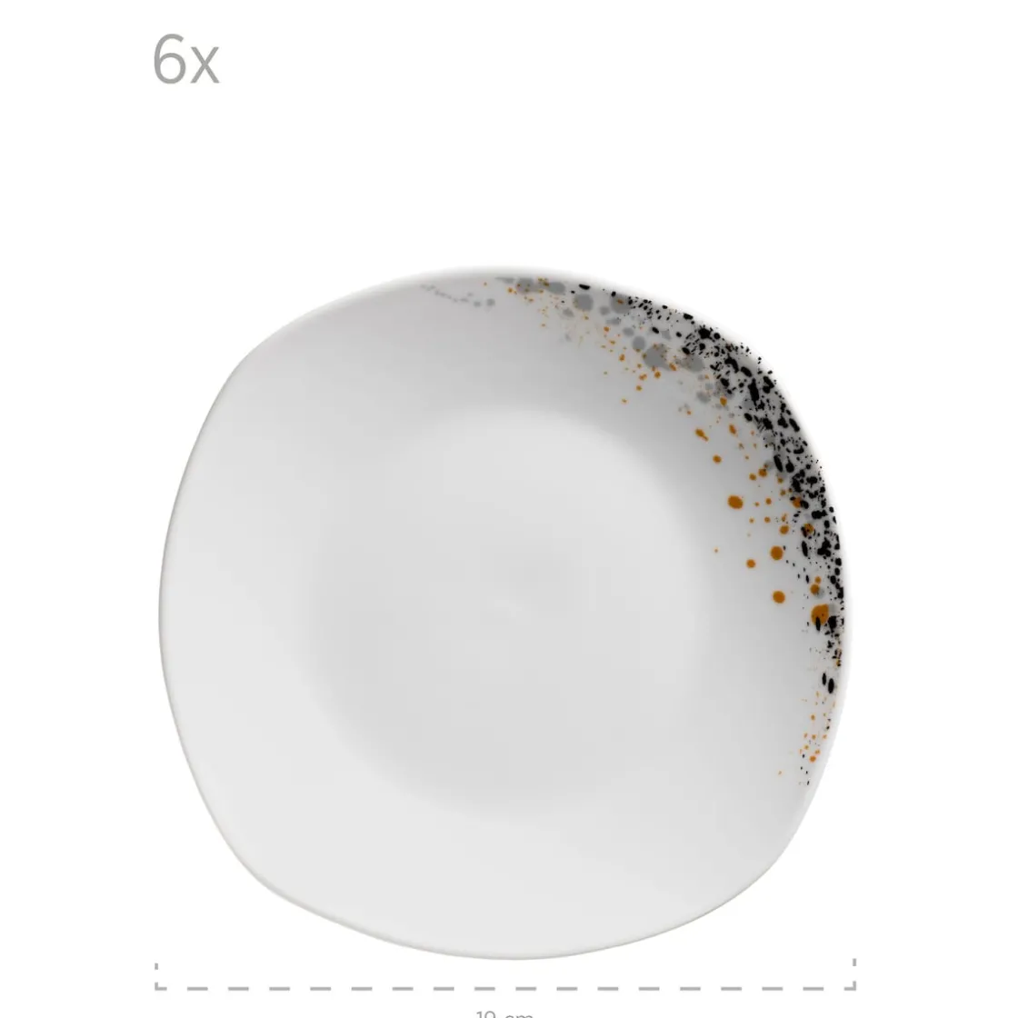 Geschirrsets|Die moderne Hausfrau Tellerset, Porzellan Space Dust 6 x Speiseteller, 6 x Suppenteller, 6 x Dessertteller