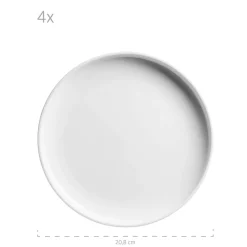 Geschirrsets|Die moderne Hausfrau Tellerset, Porzellan Vada Weiß