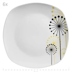 Geschirrsets|Die moderne Hausfrau Tellerset, Porzellan Vanesa 6 x Speiseteller, 6 x Suppenteller, 6 x Dessertteller