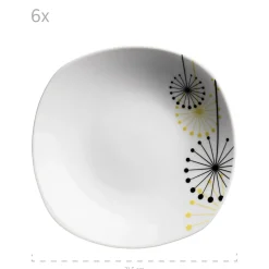 Geschirrsets|Die moderne Hausfrau Tellerset, Porzellan Vanesa 6 x Speiseteller, 6 x Suppenteller, 6 x Dessertteller