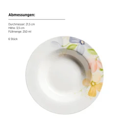 Geschirrsets|Die moderne Hausfrau Tellerset, Porzellan Zibal