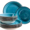 Geschirrsets|Die moderne Hausfrau Teller-Set, Steingut Lumaca Dunkelblau