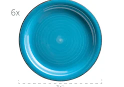 Geschirrsets|Die moderne Hausfrau Teller-Set, Steingut Lumaca Dunkelblau