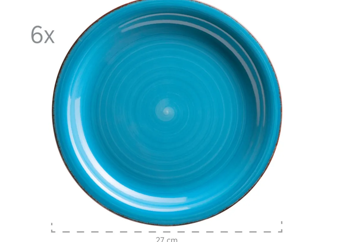 Geschirrsets|Die moderne Hausfrau Teller-Set, Steingut Lumaca Dunkelblau