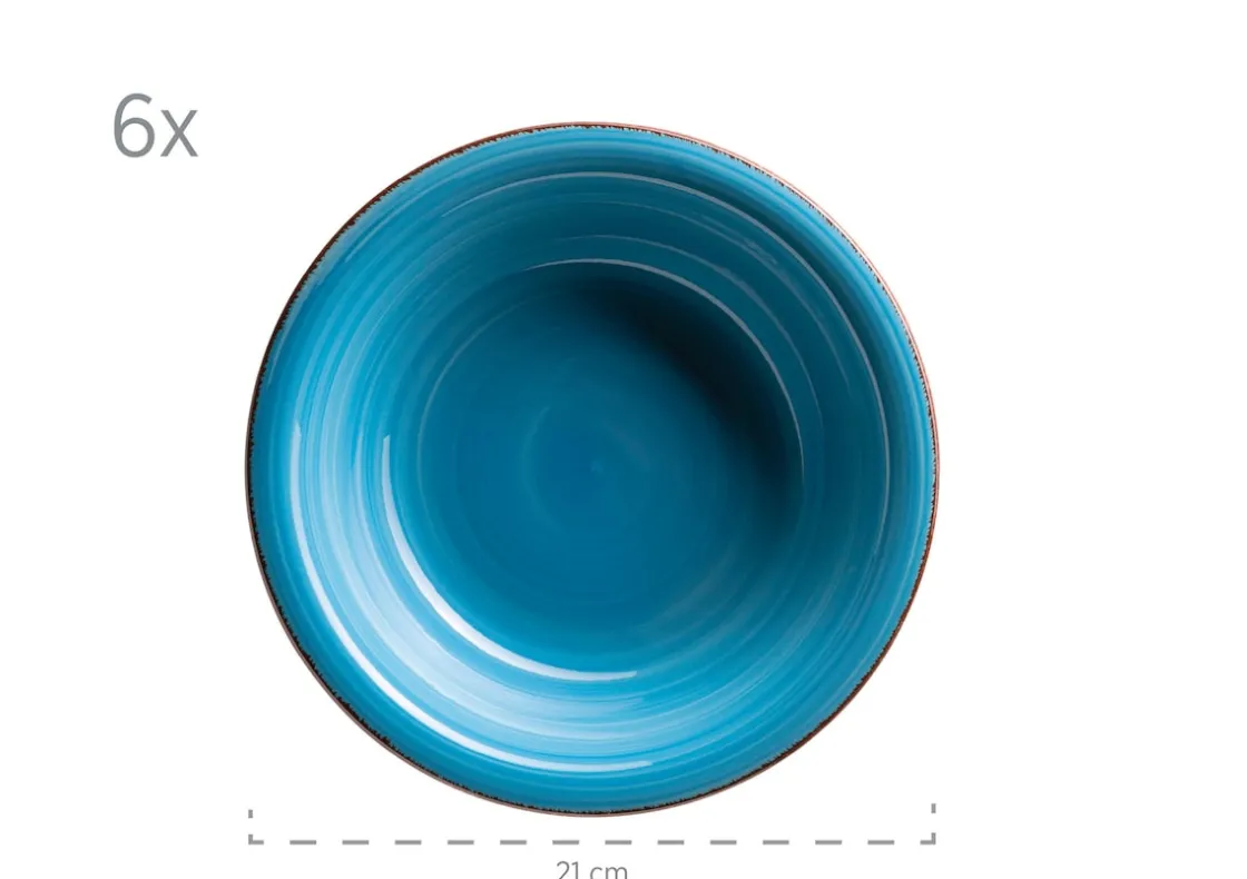 Geschirrsets|Die moderne Hausfrau Teller-Set, Steingut Lumaca Dunkelblau