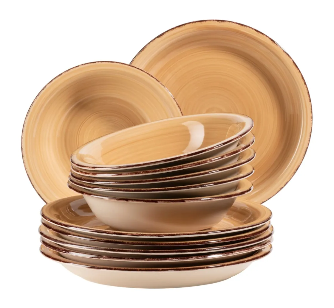 Geschirrsets|Die moderne Hausfrau Teller-Set, Steingut Lumaca Dunkelblau