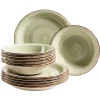 Geschirrsets|Die moderne Hausfrau Teller-Set, Steingut Lumaca Olivgrün