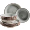 Geschirrsets|Die moderne Hausfrau Teller-Set, Steingut Lumaca Rauchblau