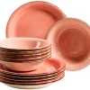 Geschirrsets|Die moderne Hausfrau Teller-Set, Steingut Lumaca Koralle