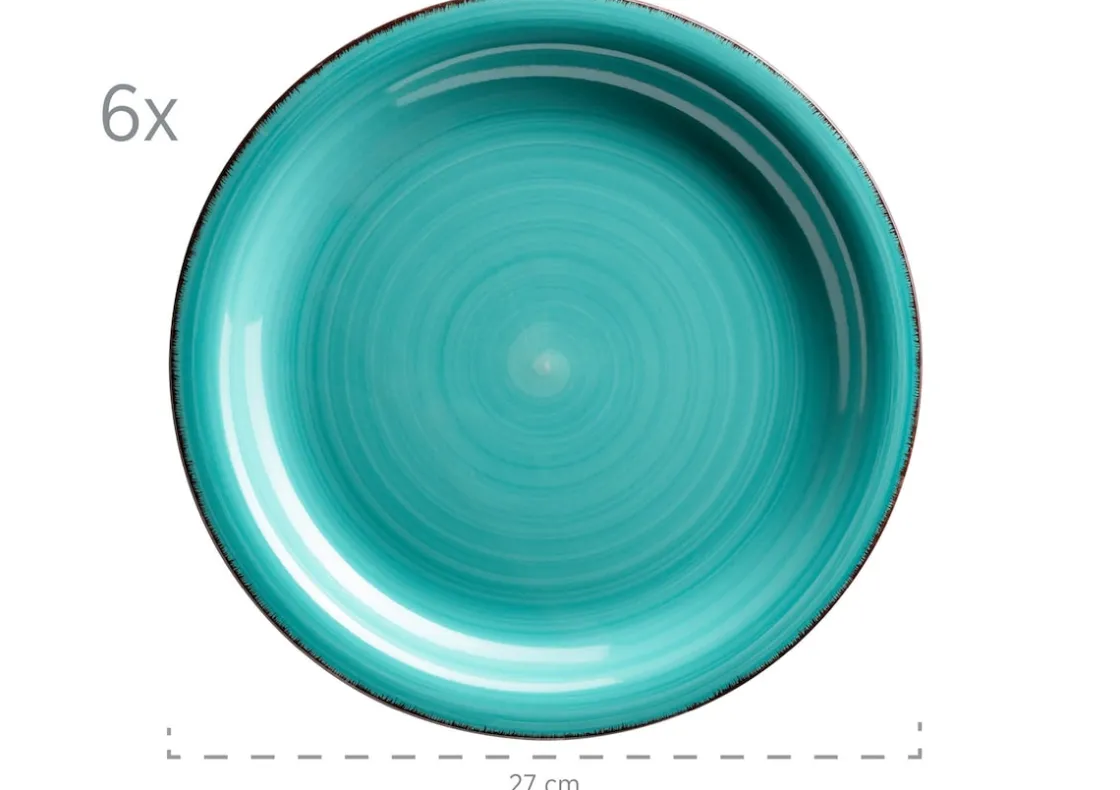 Geschirrsets|Die moderne Hausfrau Teller-Set, Steingut Lumaca Laguna
