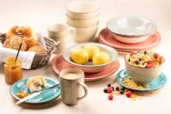 Geschirrsets|Die moderne Hausfrau Teller-Set, Steingut Lumaca Laguna