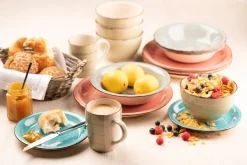 Geschirrsets|Die moderne Hausfrau Teller-Set, Steingut Lumaca Laguna