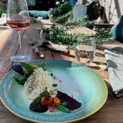 Geschirrsets|Die moderne Hausfrau Teller-Set, Steinzeug Flussufer blau, grün, weiß