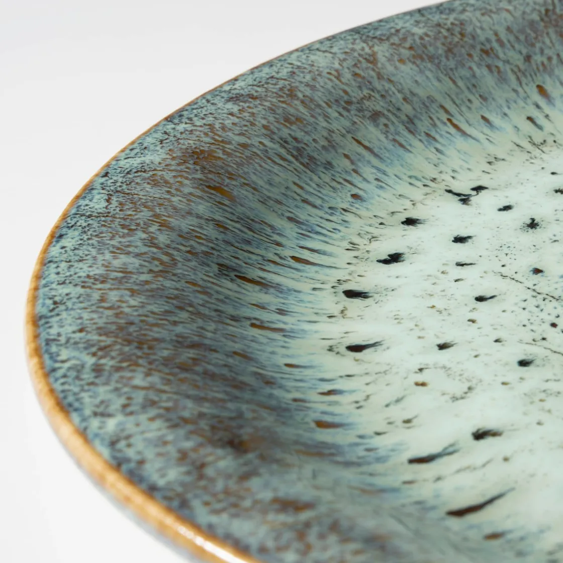 Geschirrsets|Die moderne Hausfrau Teller-Set, Steinzeug Flussufer blau, grün, braun