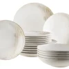 Geschirrsets|Die moderne Hausfrau Teller-Set, Steinzeug Ossia 6 x Suppenteller, 6 x Speiseteller, 6 x Dessertteller