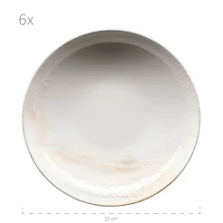 Geschirrsets|Die moderne Hausfrau Teller-Set, Steinzeug Ossia 6 x Suppenteller, 6 x Speiseteller, 6 x Dessertteller