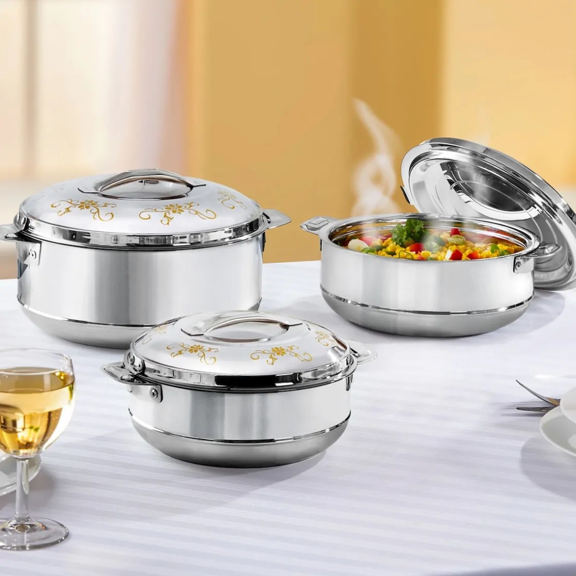 Schalen & Schüsseln|Die moderne Hausfrau Thermoschüssel "Galant", Edelstahl 3,1 l