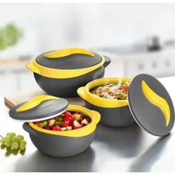 Schalen & Schüsseln|Die moderne Hausfrau Thermoschüssel "Trend" Set bestehend aus 1000 ml, 1500 ml und 2500 ml