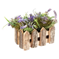 Kunstpflanzen|Die moderne Hausfrau Tischdeko "Blumenzaun" blau