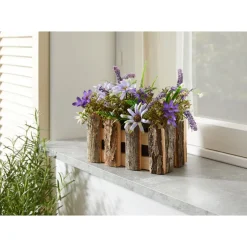 Kunstpflanzen|Die moderne Hausfrau Tischdeko "Blumenzaun" blau