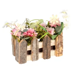 Kunstpflanzen|Die moderne Hausfrau Tischdeko "Blumenzaun" rosa