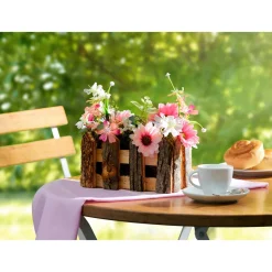 Kunstpflanzen|Die moderne Hausfrau Tischdeko "Blumenzaun" rosa