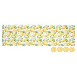 Untersetzer|Outdoor Textilien·Outdoor Tischdecken|Die moderne Hausfrau Tischläufer & Glasuntersetzern-Set „Zitronentraum“, 5-teilig