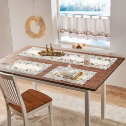 Die moderne Hausfrau Tischläufer & Platzset, 2 Stück „Festtagskugeln“