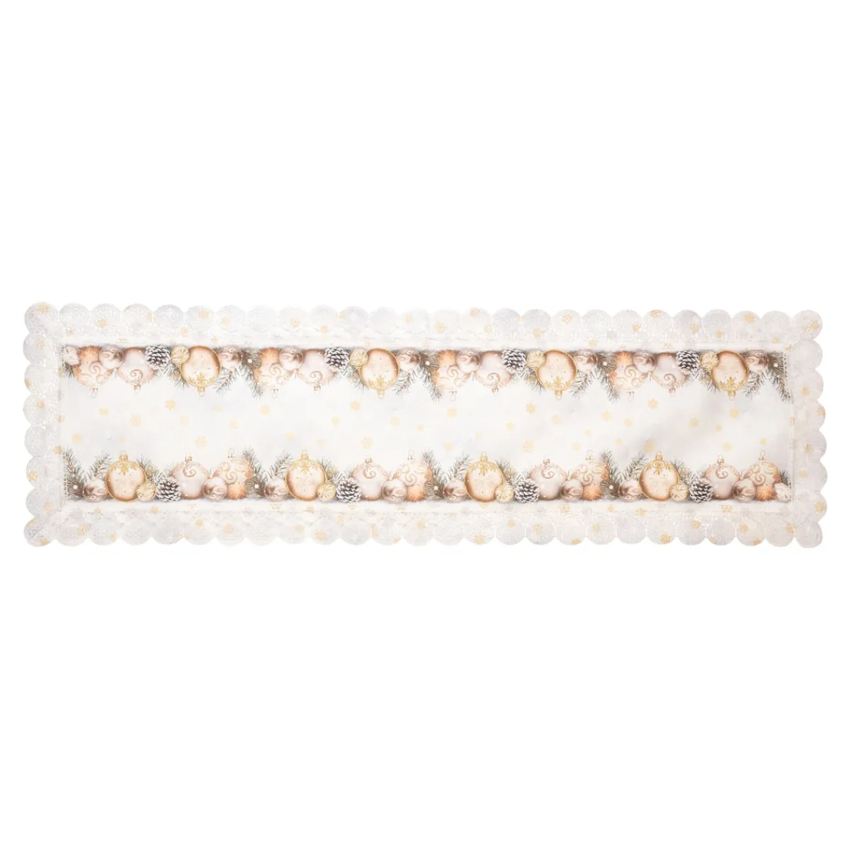 Die moderne Hausfrau Tischläufer „Festtagskugeln“, 140x 40 cm