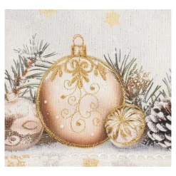 Weihnachtsdekoration·Weihnachtstischdecken|Tischdecken & -Läufer·Tischläufer|Die moderne Hausfrau Tischläufer „Festtagskugeln“, 140x 40 cm