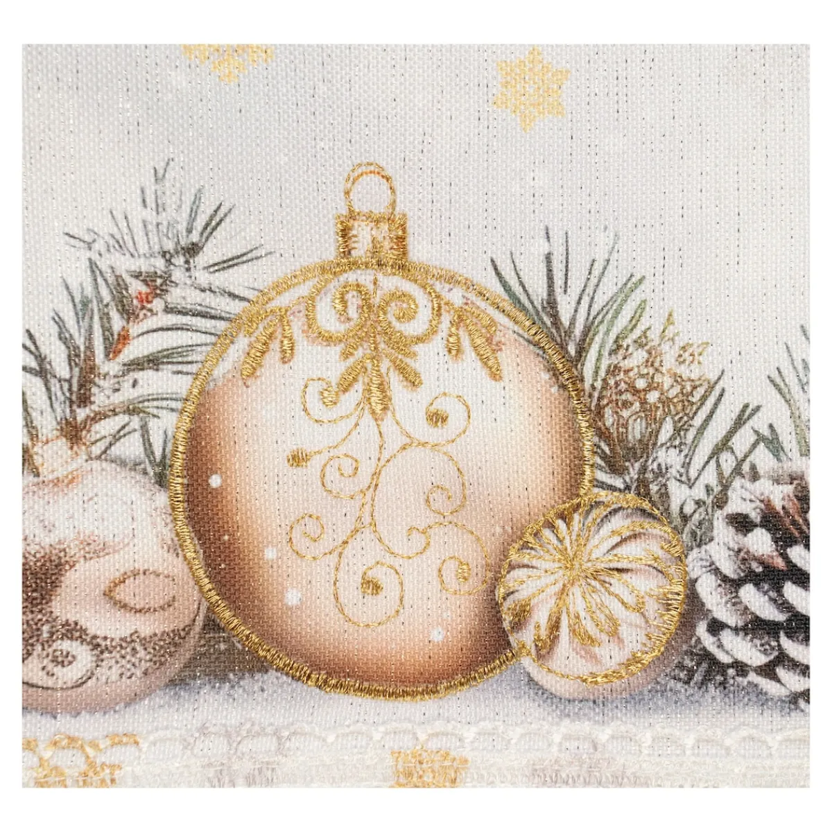 Die moderne Hausfrau Tischläufer „Festtagskugeln“, 140x 40 cm