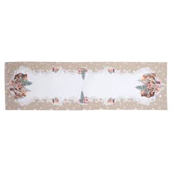 Weihnachtsdekoration·Weihnachtstischdecken|Tischdecken & -Läufer·Tischläufer|Die moderne Hausfrau Tischläufer "Teddy-Bescherung", 140x40 cm