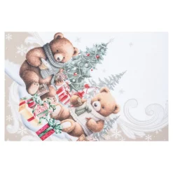 Weihnachtsdekoration·Weihnachtstischdecken|Tischdecken & -Läufer·Tischläufer|Die moderne Hausfrau Tischläufer "Teddy-Bescherung", 140x40 cm