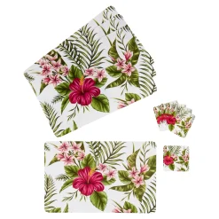 Die moderne Hausfrau Tischset "Paradies", 4 Stück + 4 Gratis 4 Untersetzer