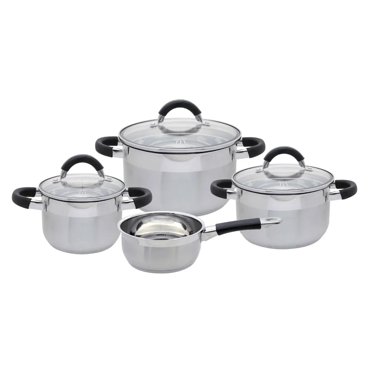 Die moderne Hausfrau Topfset mit Abdampffunktion "Black Steam", 7-teilig