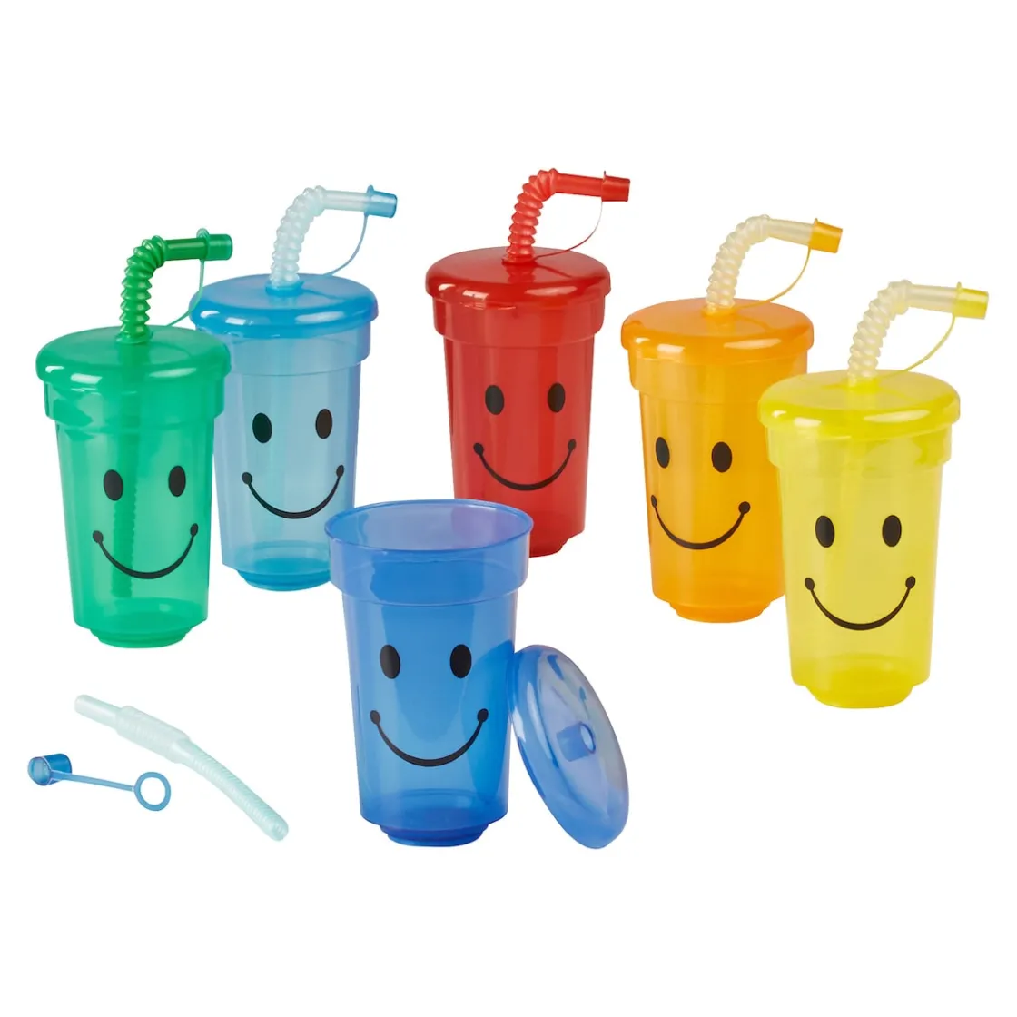 Gläser & Becher|Die moderne Hausfrau Trinkbecher-Set "Safety" mit Trinkhalm, 6 Stück