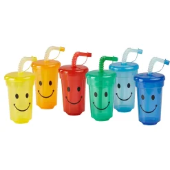 Gläser & Becher|Die moderne Hausfrau Trinkbecher-Set "Safety" mit Trinkhalm, 6 Stück