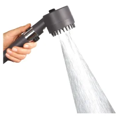 Duschköpfe & -Brausen|Die moderne Hausfrau Turbo-Duschkopf-Set „3 in 1“ + Gratis Wandhalterung