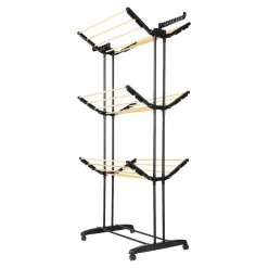 Wäscheständer|Die moderne Hausfrau Turmwäscheständer "Genial", platzsparend klappbar, mit Rollen mit Sockenclips