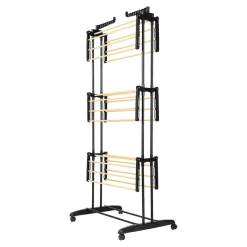 Wäscheständer|Die moderne Hausfrau Turmwäscheständer "Genial", platzsparend klappbar, mit Rollen mit Sockenclips