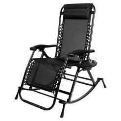 Gartenschaukelstühle|Die moderne Hausfrau Variabler-Schaukelstuhl "Ergo" mit Liegefunktion, Fußstütze und verstellbarem Kissen