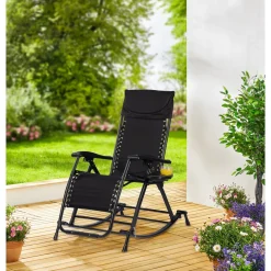 Gartenschaukelstühle|Die moderne Hausfrau Variabler-Schaukelstuhl "Premium" schwarz