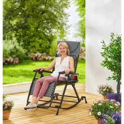 Gartenschaukelstühle|Die moderne Hausfrau Variabler-Schaukelstuhl "Premium" grau