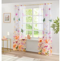 Frühlingsdekoration|Gardinen & Stores|Die moderne Hausfrau Vorhangschal „Schmetterling“, 2 Stück