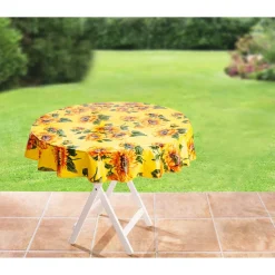 Frühlingsdekoration|Outdoor Textilien·Outdoor Tischdecken|Die moderne Hausfrau Wachstuch-Tischdecke "Sonnenblume" Ø 160 cm, rund